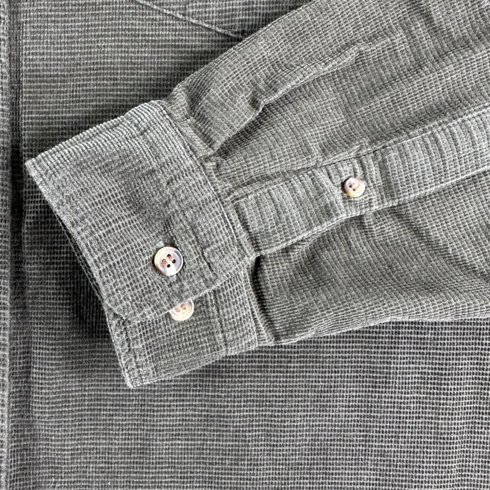 Banana Republic Corduroy Shirt Mens XL Extra Large Green Untucked Fit Fine Wale